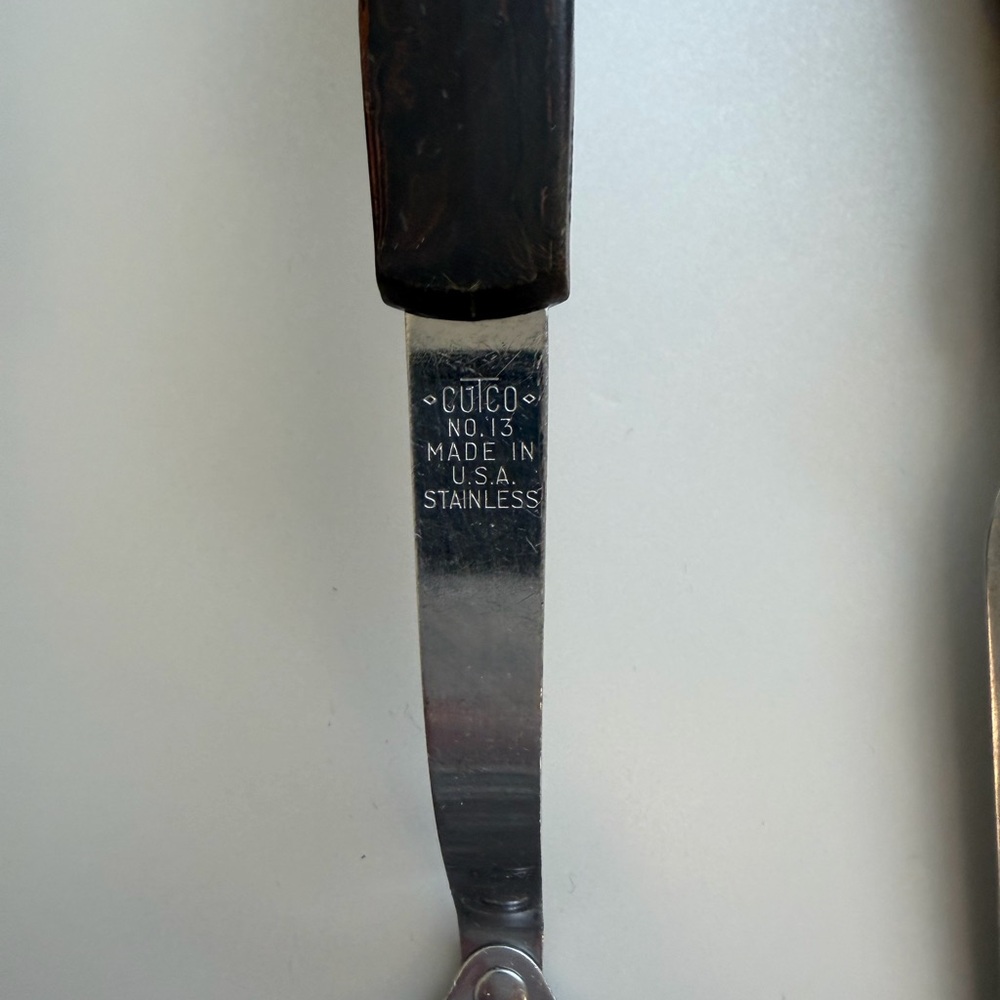 Cutco 4 Piece Vintage Serving Utensils Wood Handle Stainless Steel - Picture 5 of 12